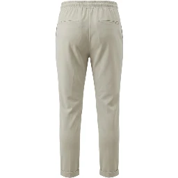 Beige Polyester Casual Pants