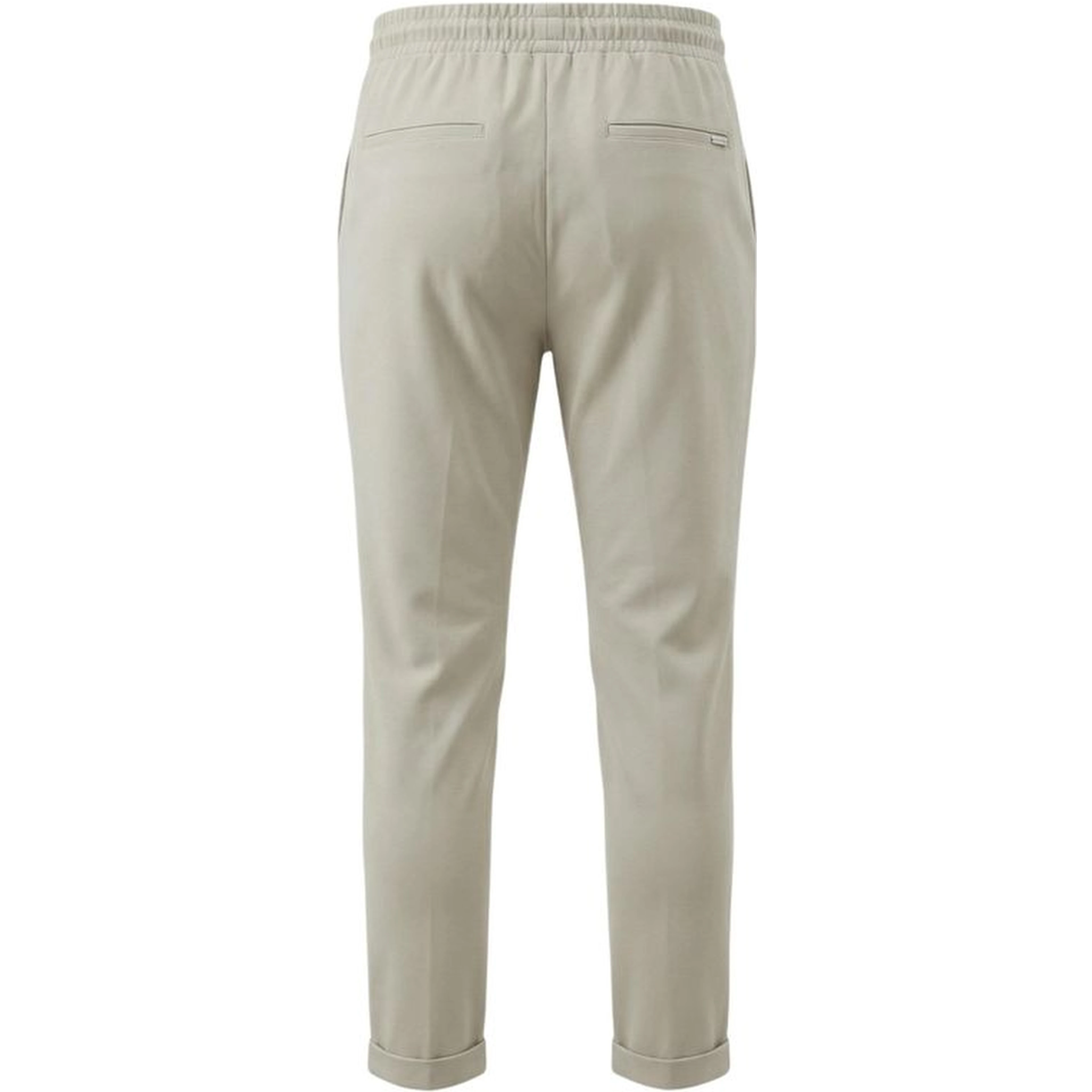 Beige Polyester Casual Pants