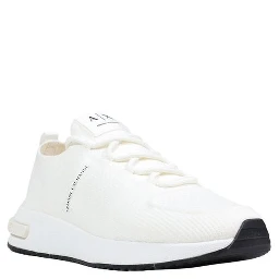 White Polyester Athletic Sneakers