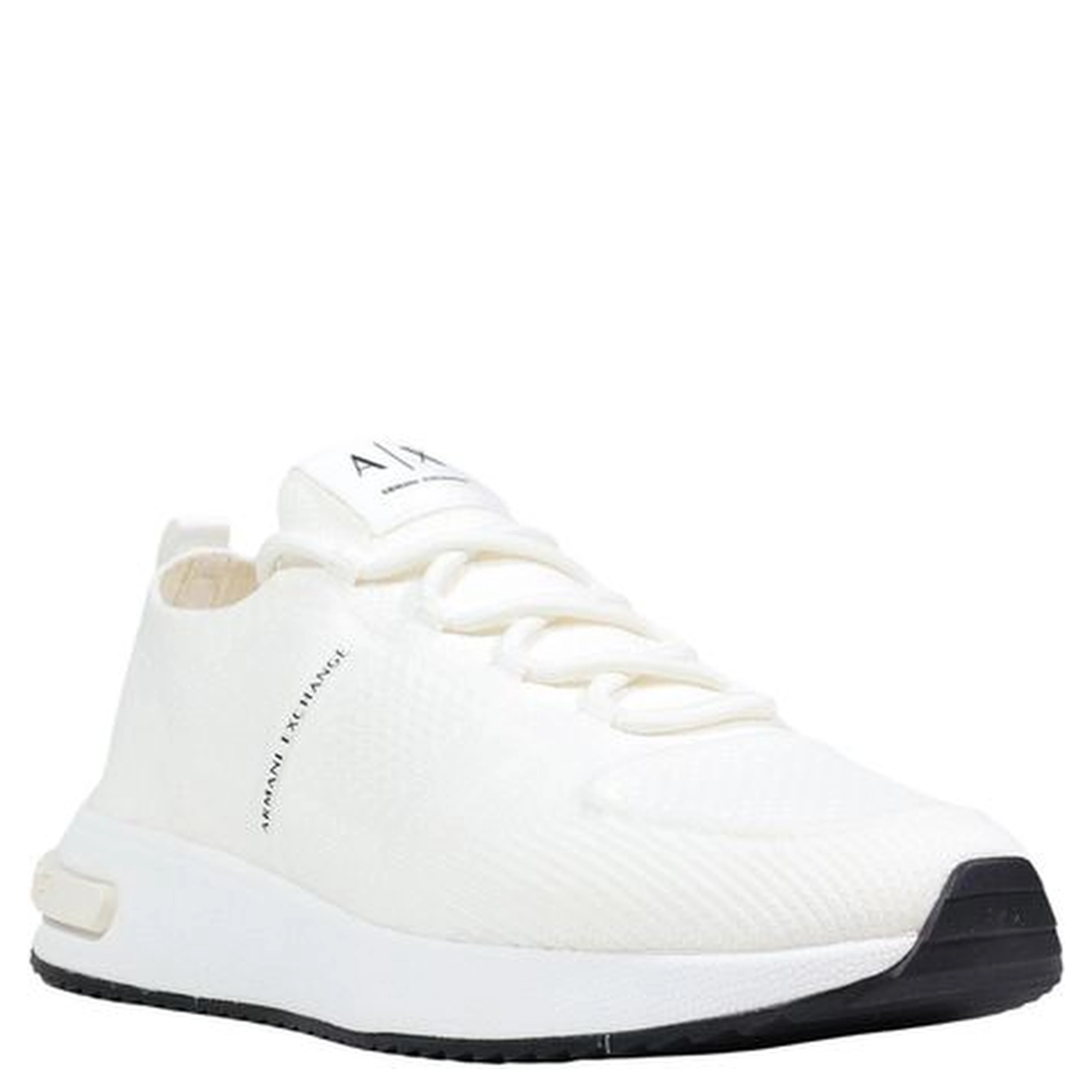 White Polyester Athletic Sneakers