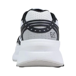 Black And White Polyester Athletic Sneakers