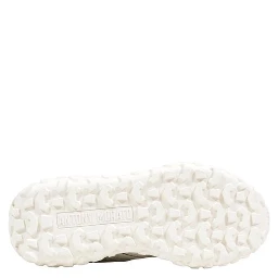 White Polyester Athletic Sneakers
