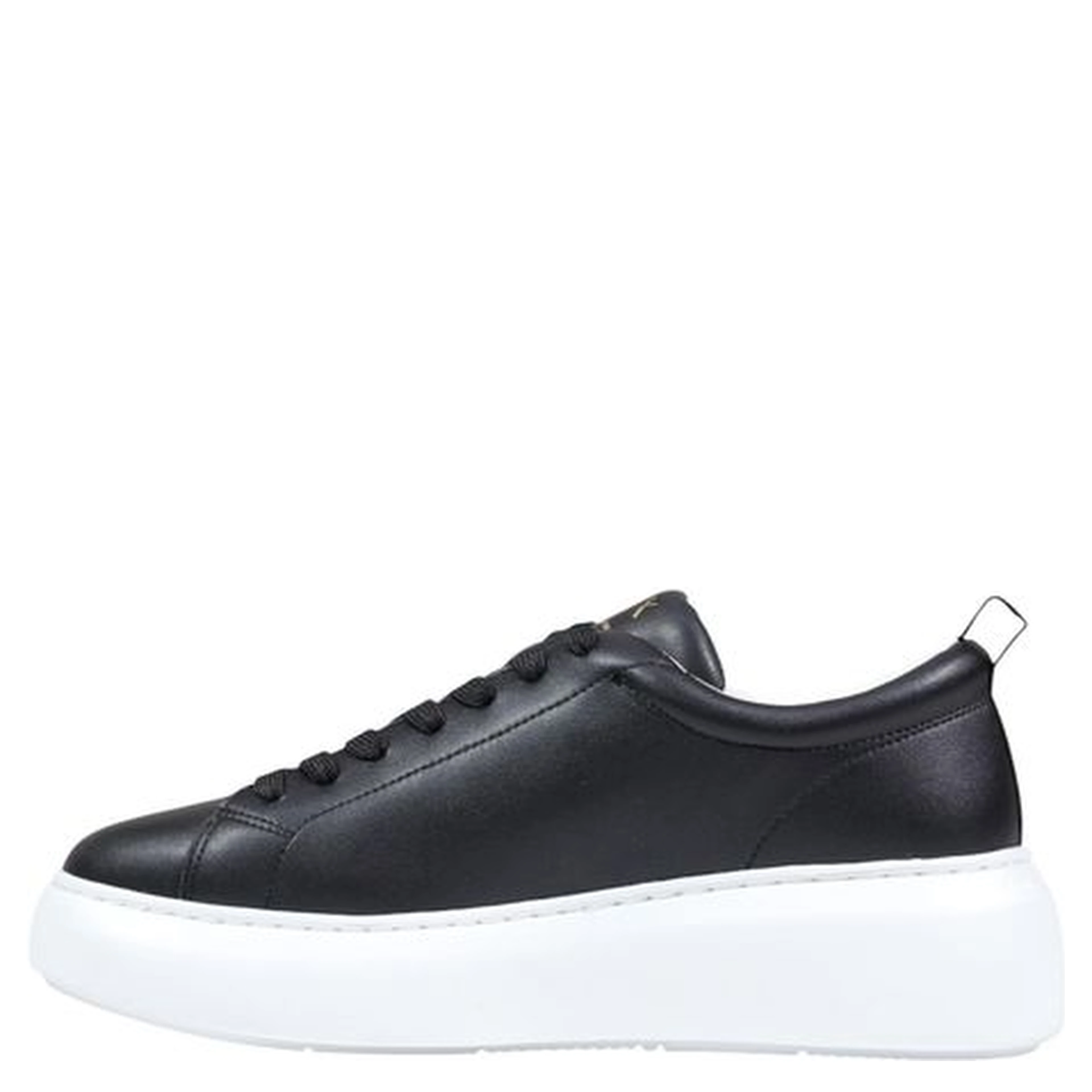 Black Leather Low Top Sneakers