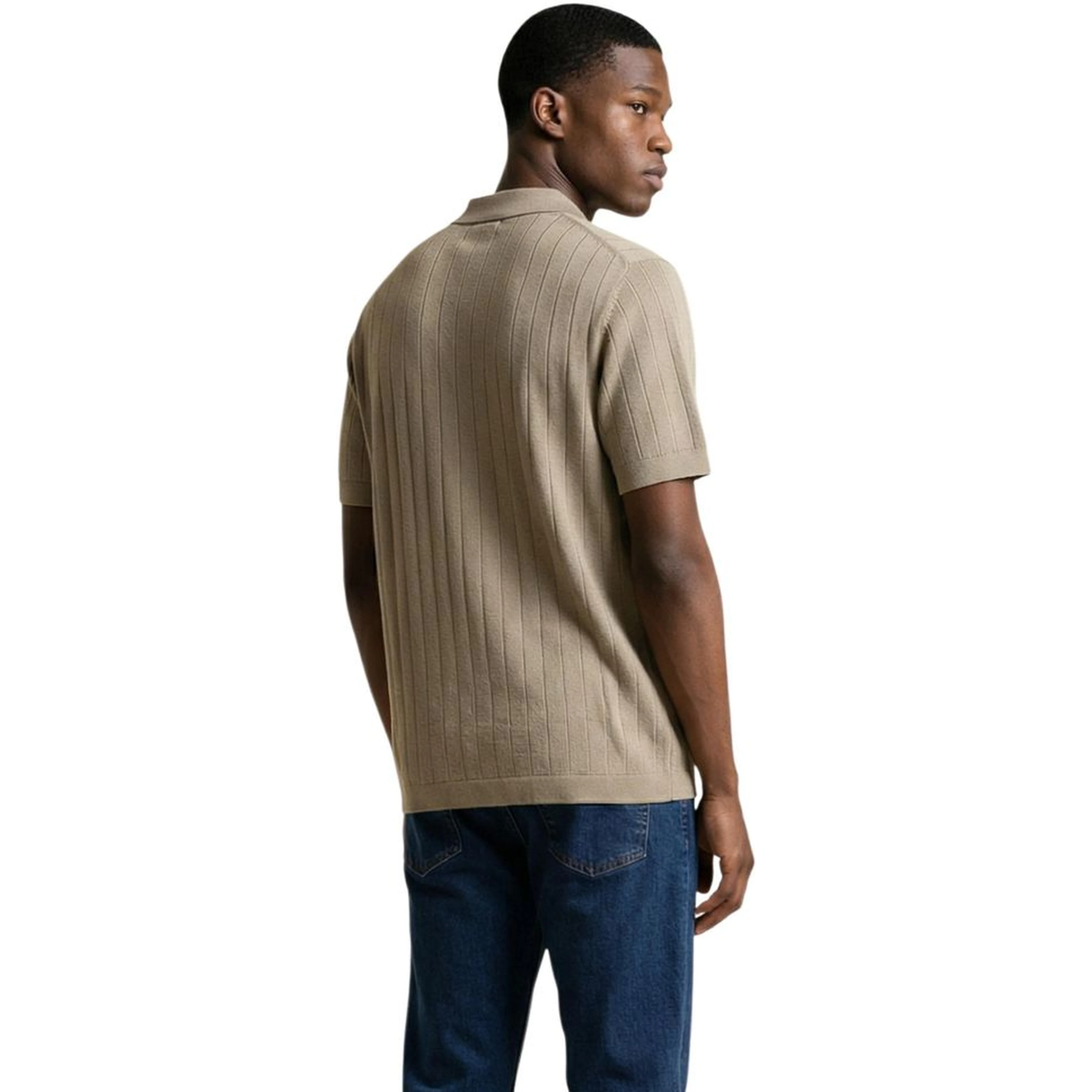 Beige Cotton Polo Shirt