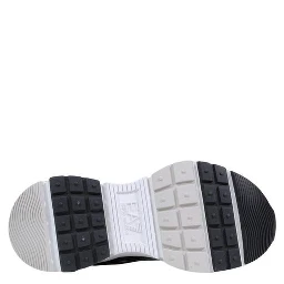 Black And White Polyester Athletic Sneakers