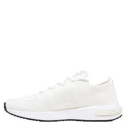 White Polyester Athletic Sneakers