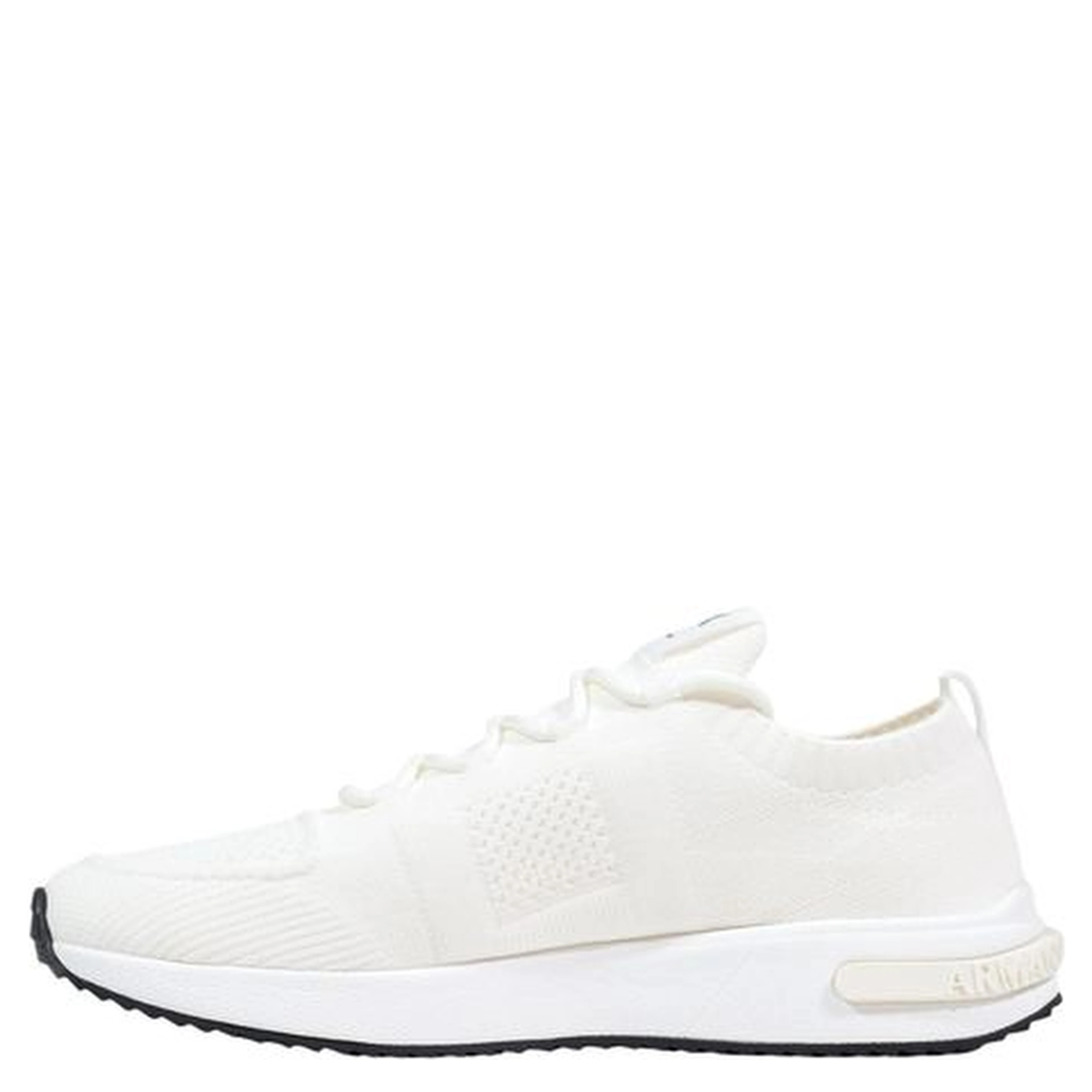 White Polyester Athletic Sneakers