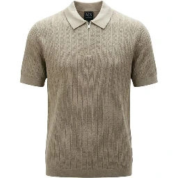 Beige Cotton Polo Shirt