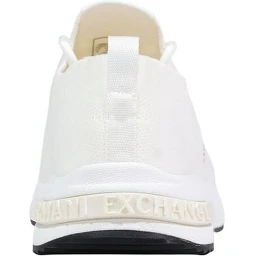 White Polyester Athletic Sneakers