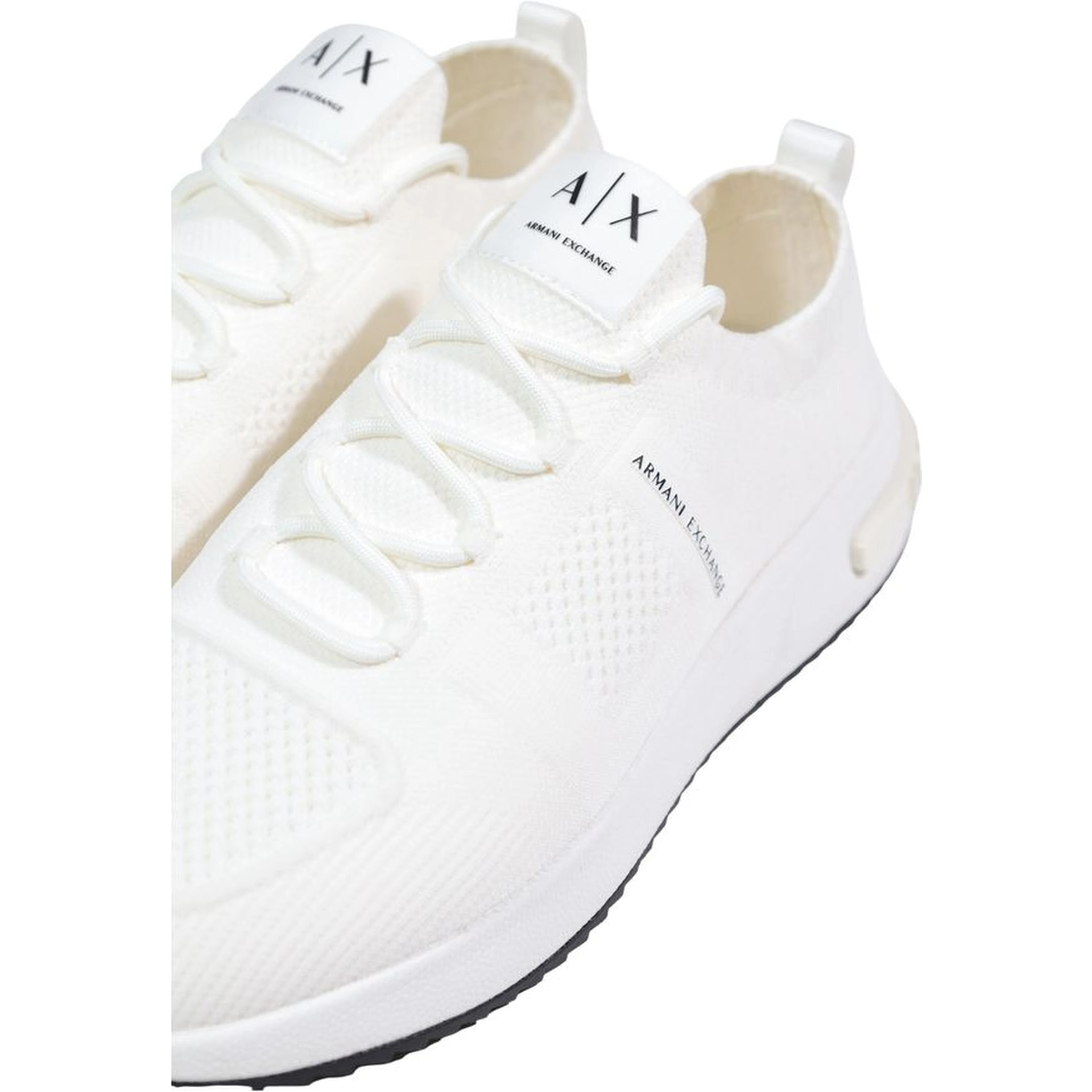 White Polyester Athletic Sneakers