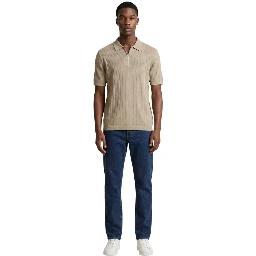Beige Cotton Polo Shirt