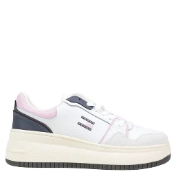 White Suede Leather Platform Sneakers