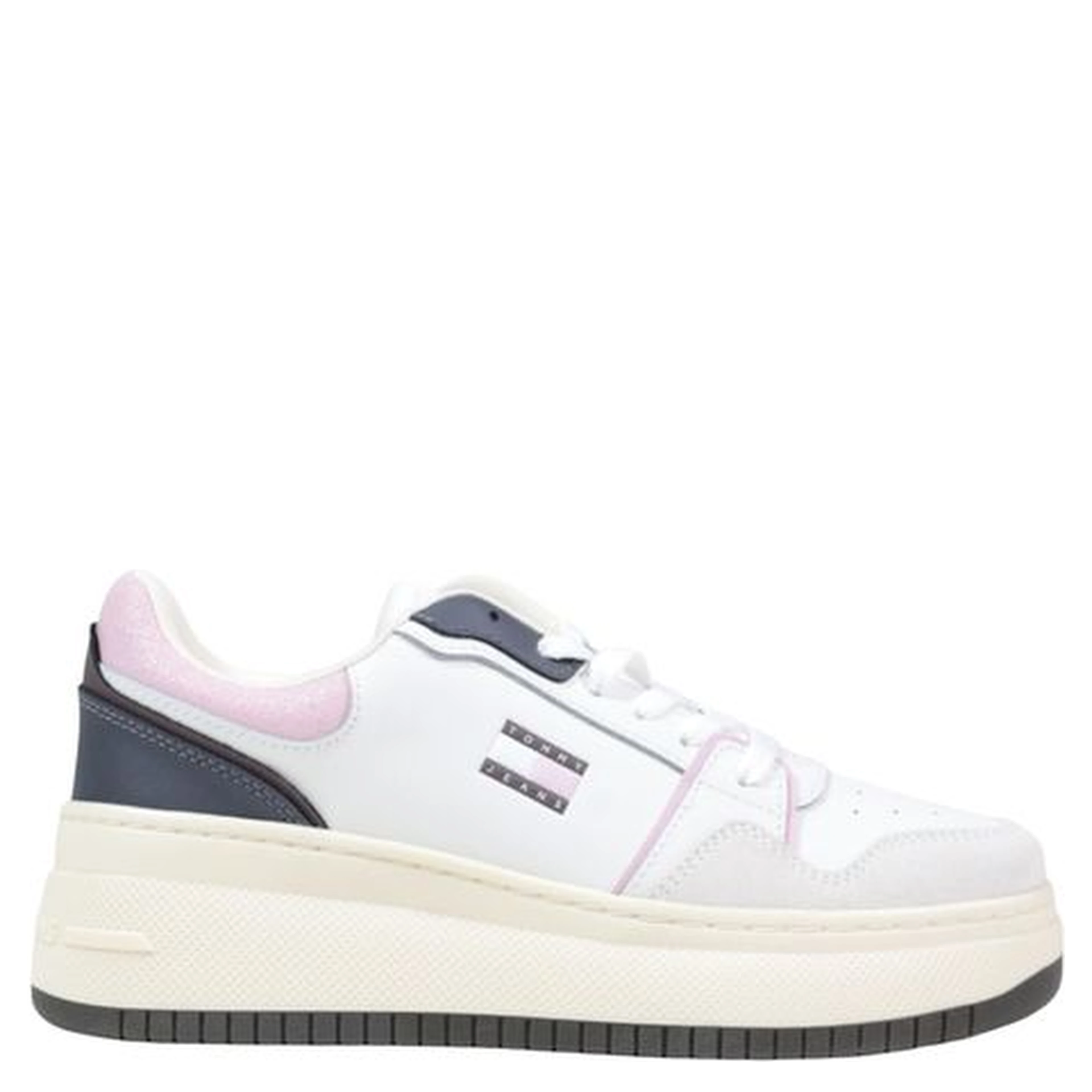 White Suede Leather Platform Sneakers