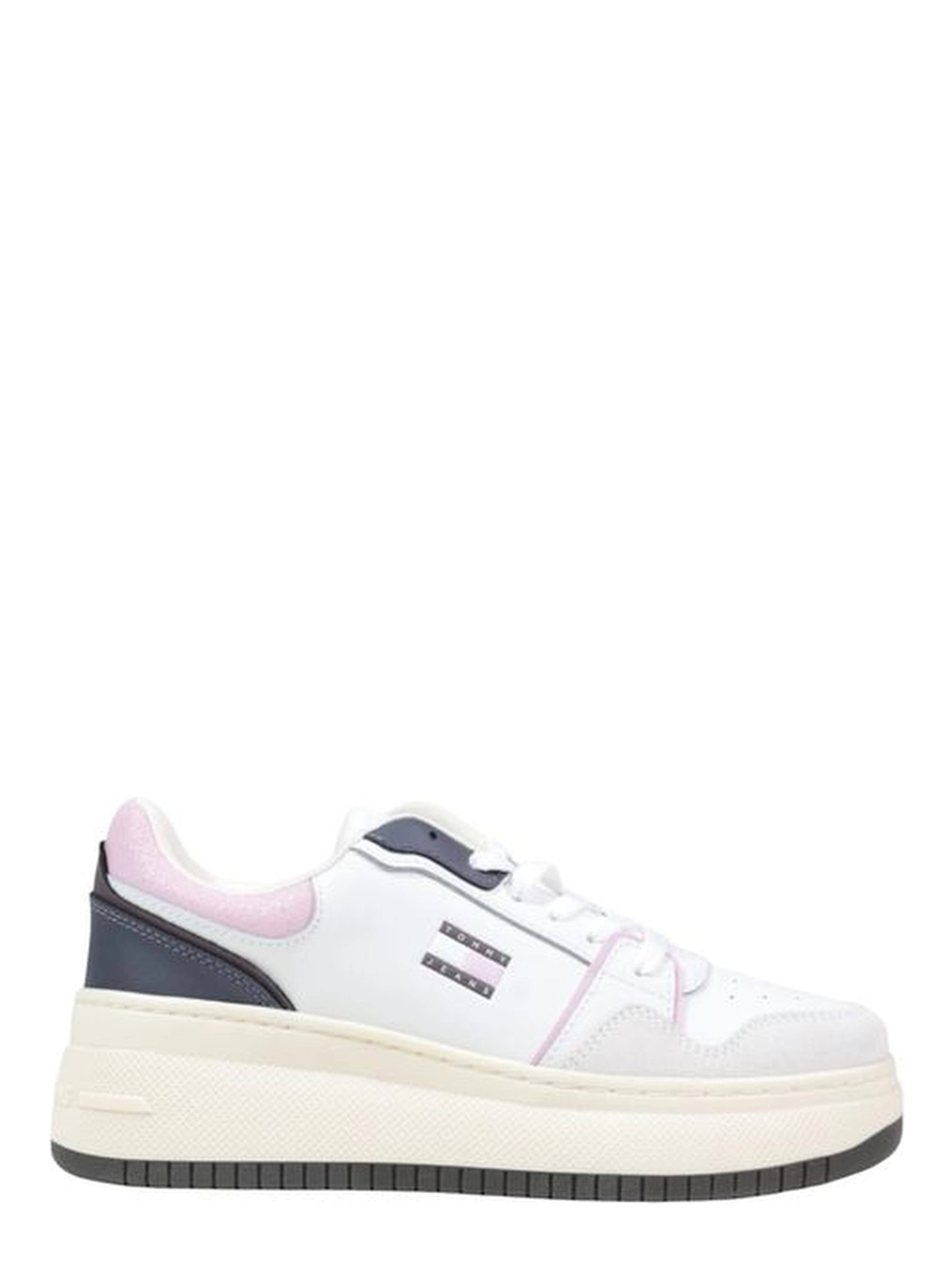 White Suede Leather Platform Sneakers