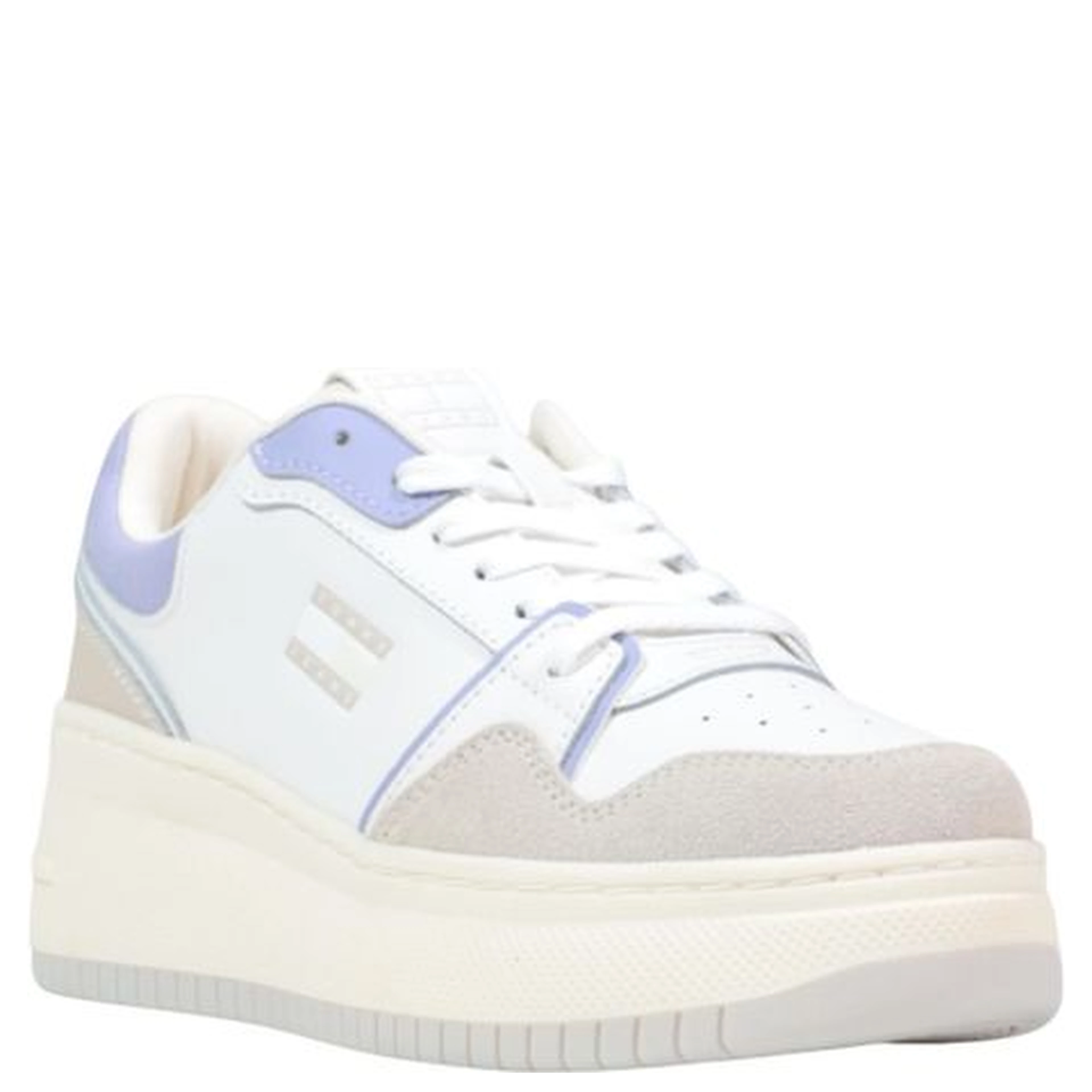 White Suede Leather Chunky Sneakers