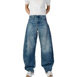 Blue Recycled Cotton Flared Jeans