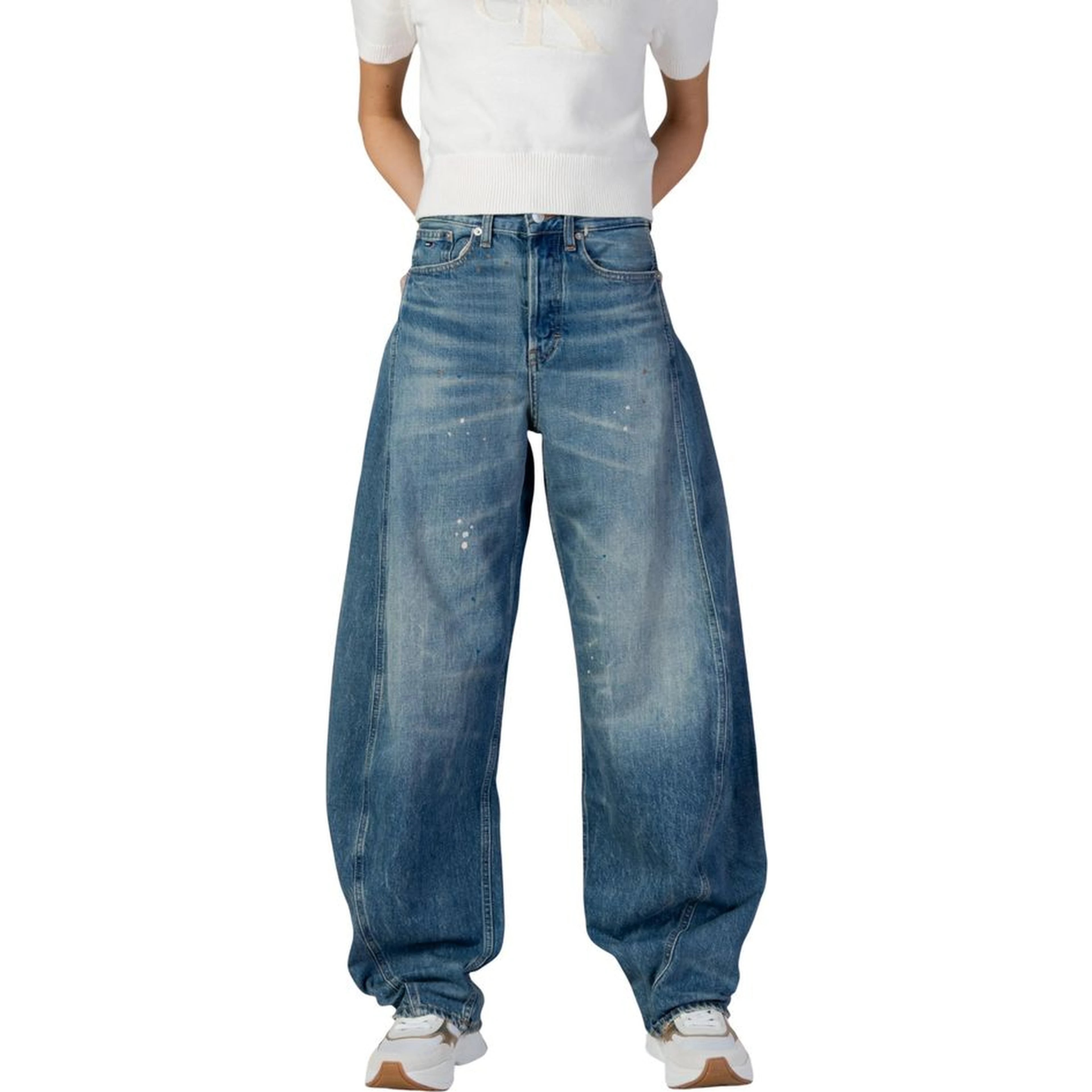 Blue Recycled Cotton Flared Jeans
