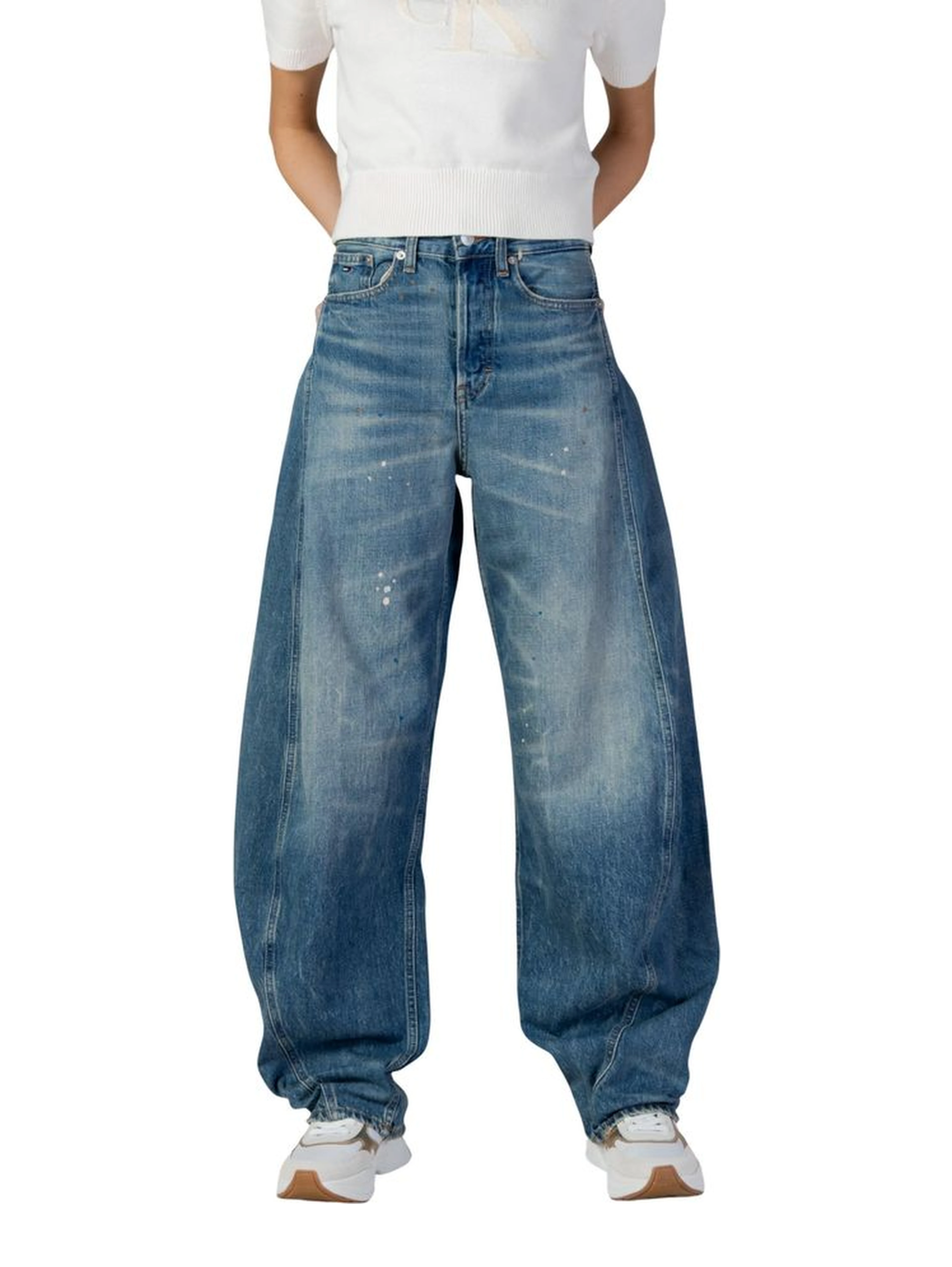 Blue Recycled Cotton Flared Jeans