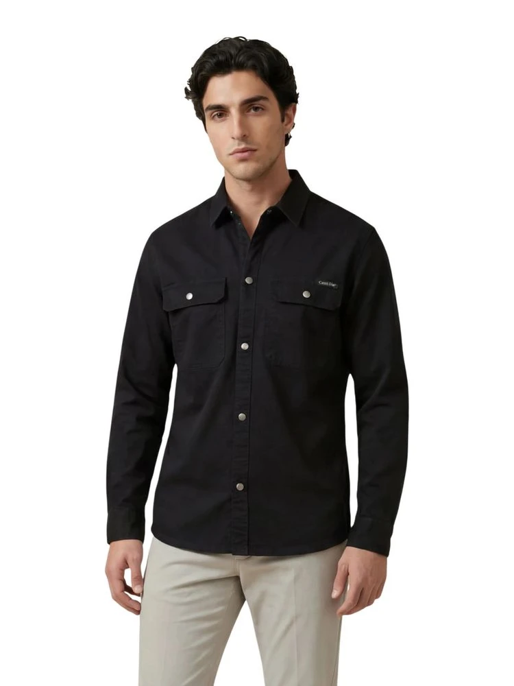 Black Cotton Dress Shirt