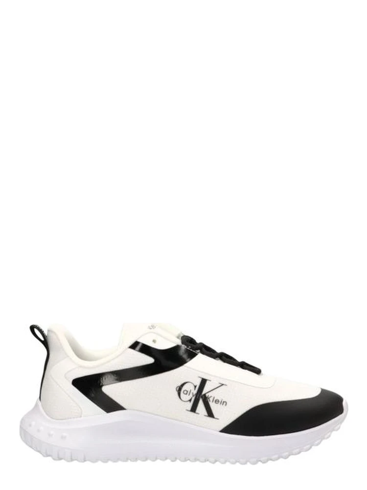 Black And White Recycled Polyester Athletic Sneakers