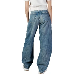 Blue Recycled Cotton Flared Jeans