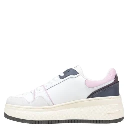 White Suede Leather Platform Sneakers