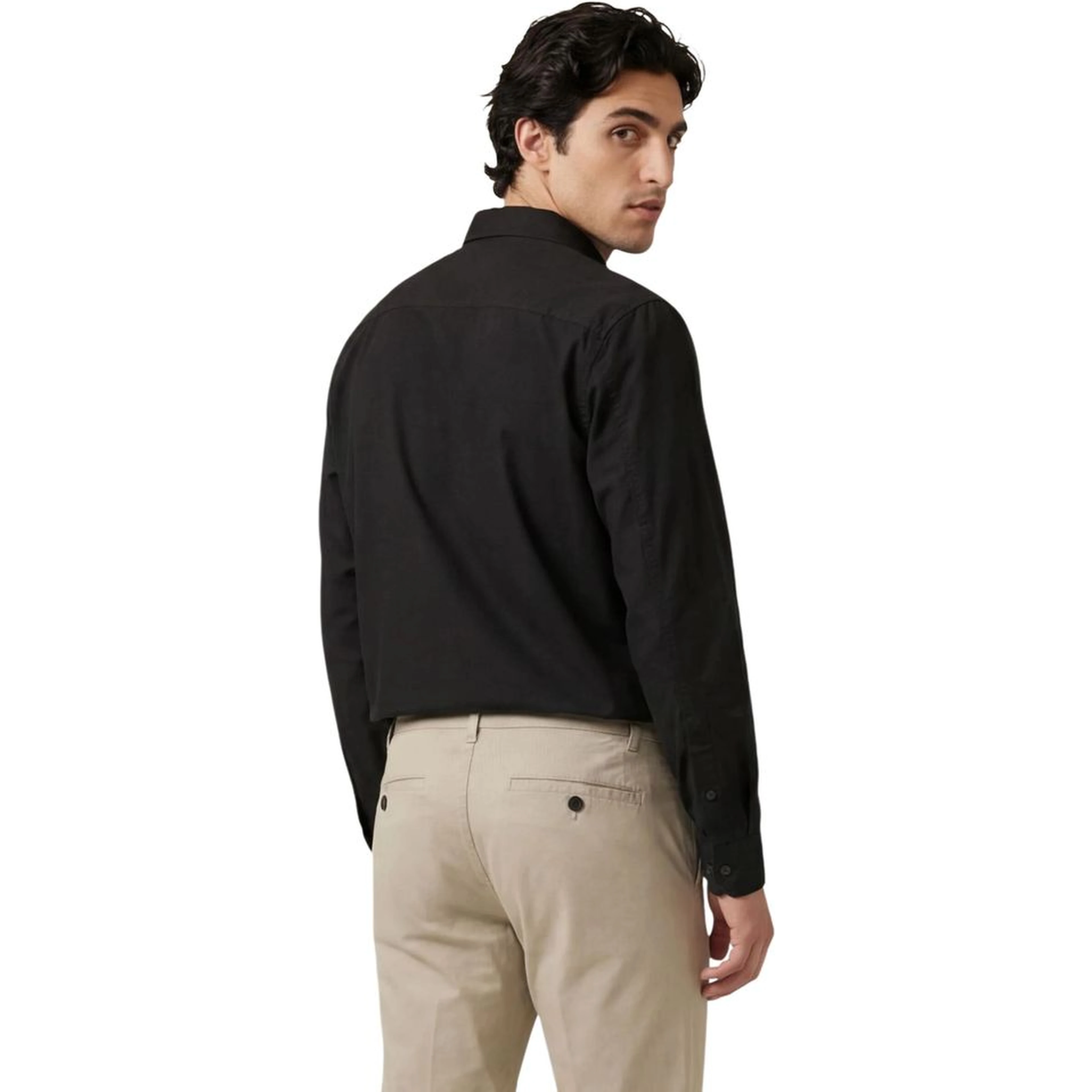 Black Cotton Dress Shirt