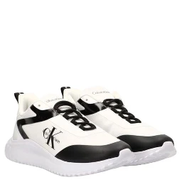 Black And White Recycled Polyester Athletic Sneakers