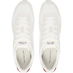 White Recycled Polyester Low Top Sneakers