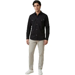 Black Cotton Dress Shirt