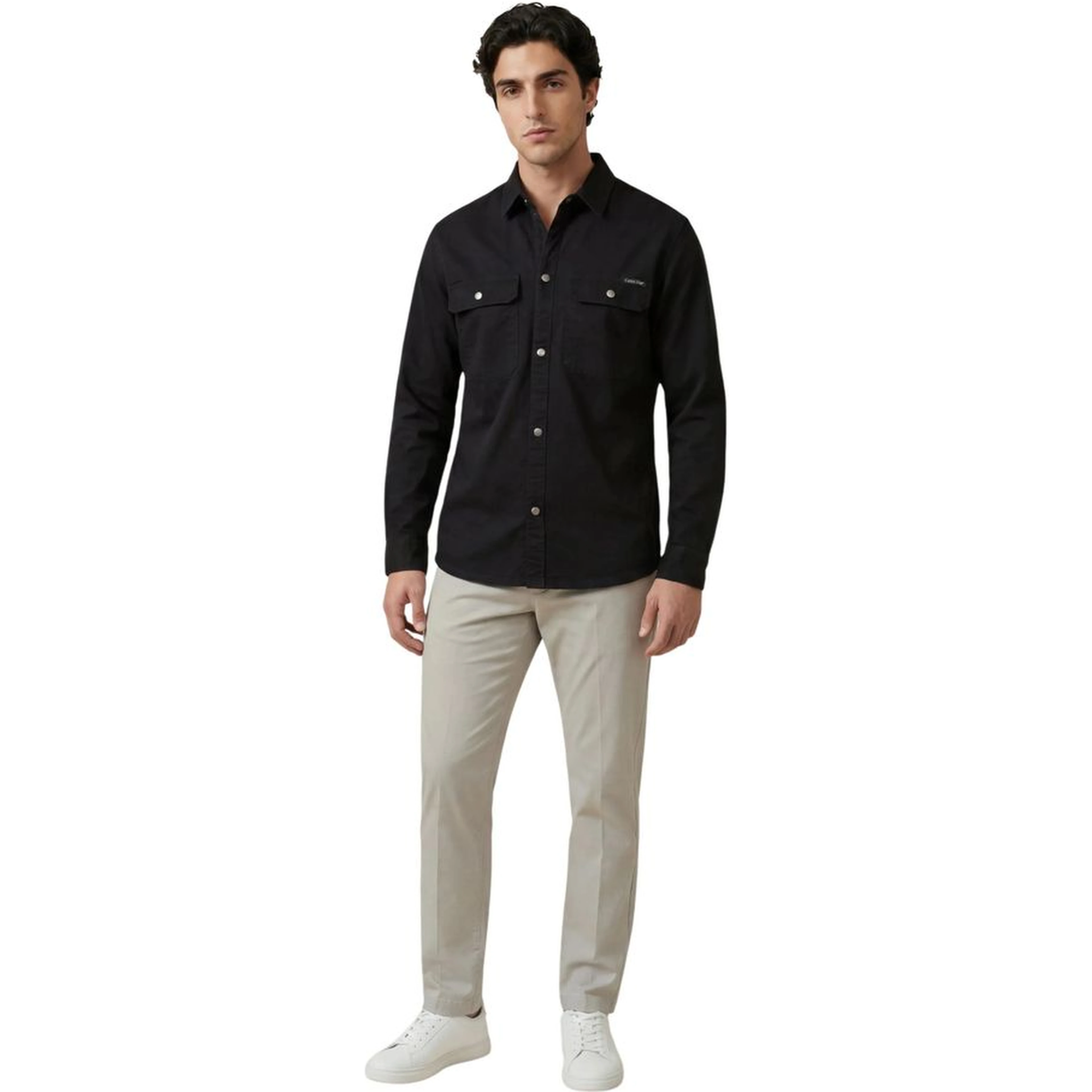 Black Cotton Dress Shirt