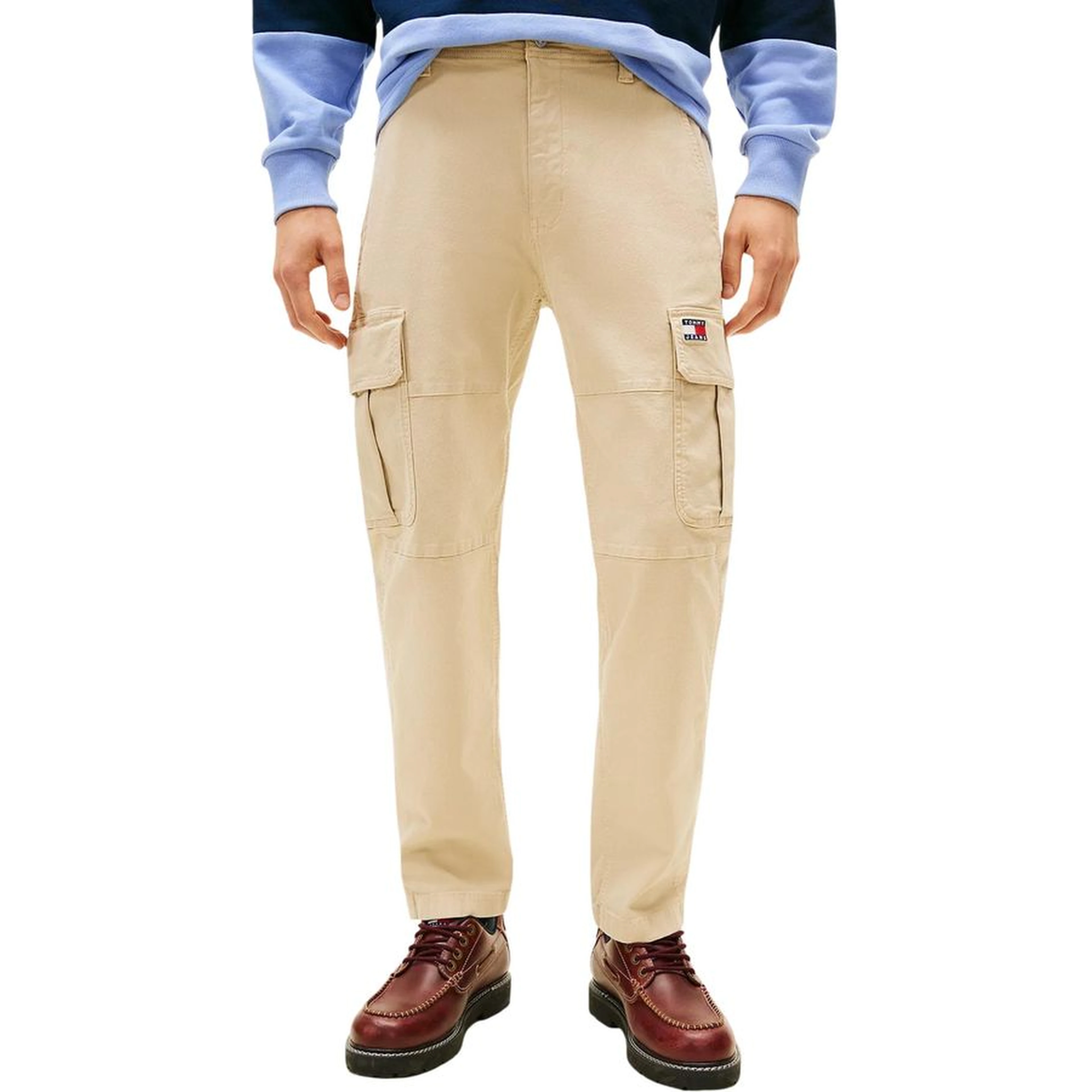 Beige Recycled Cotton Cargo Pants