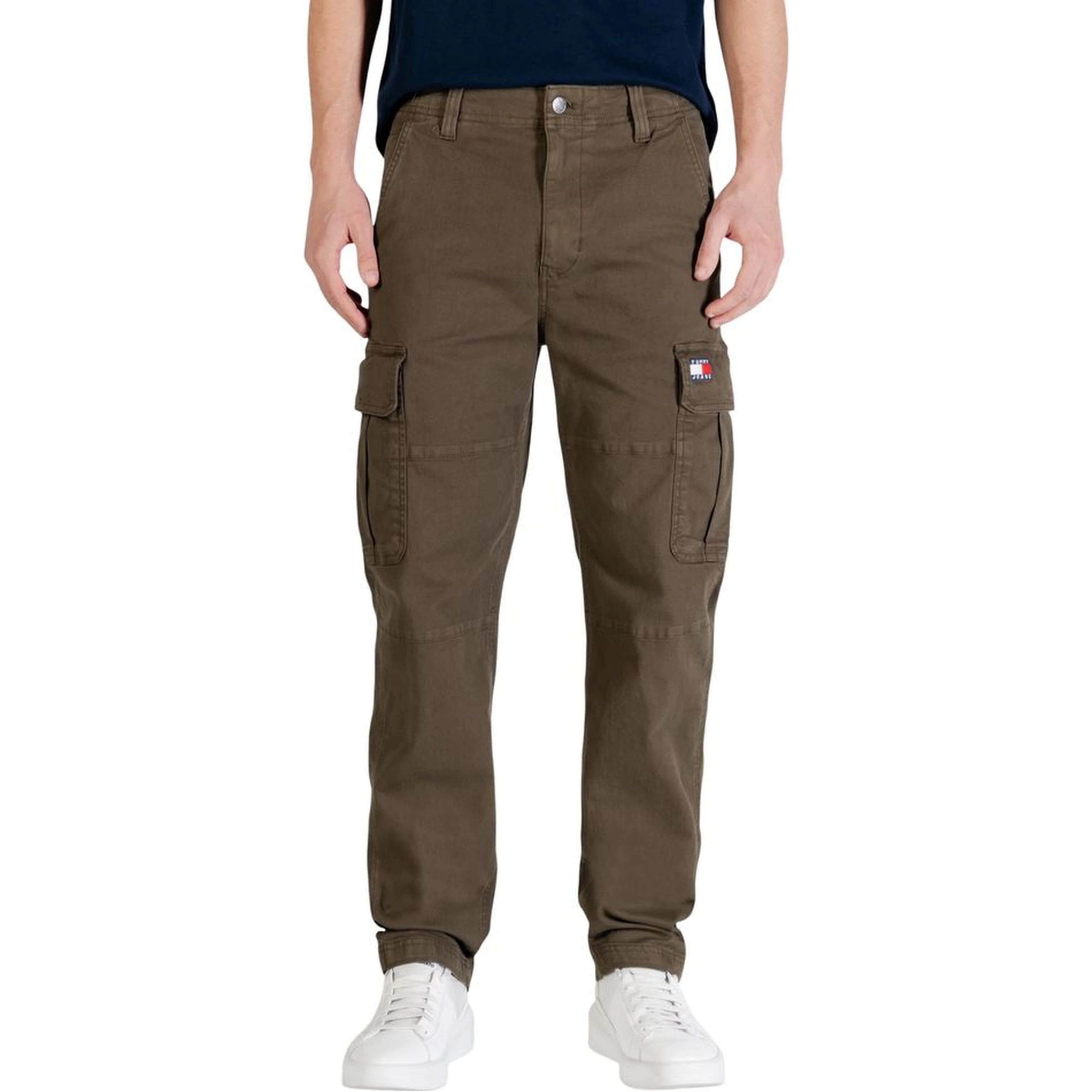 Green Recycled Cotton Cargo Pants