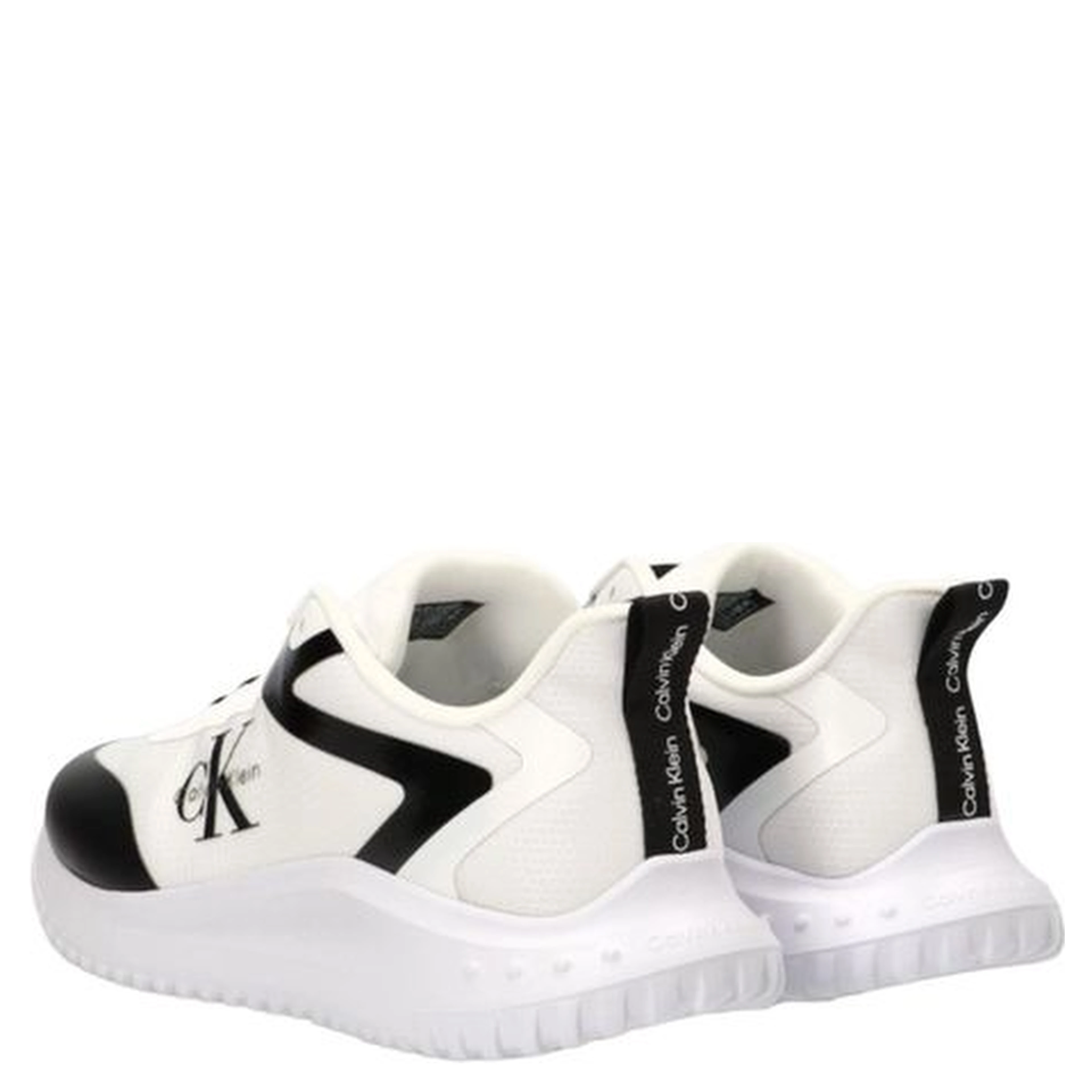 Black And White Recycled Polyester Athletic Sneakers