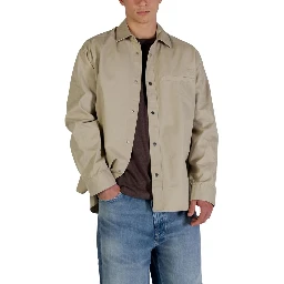 Beige Cotton Full-Length Jacket