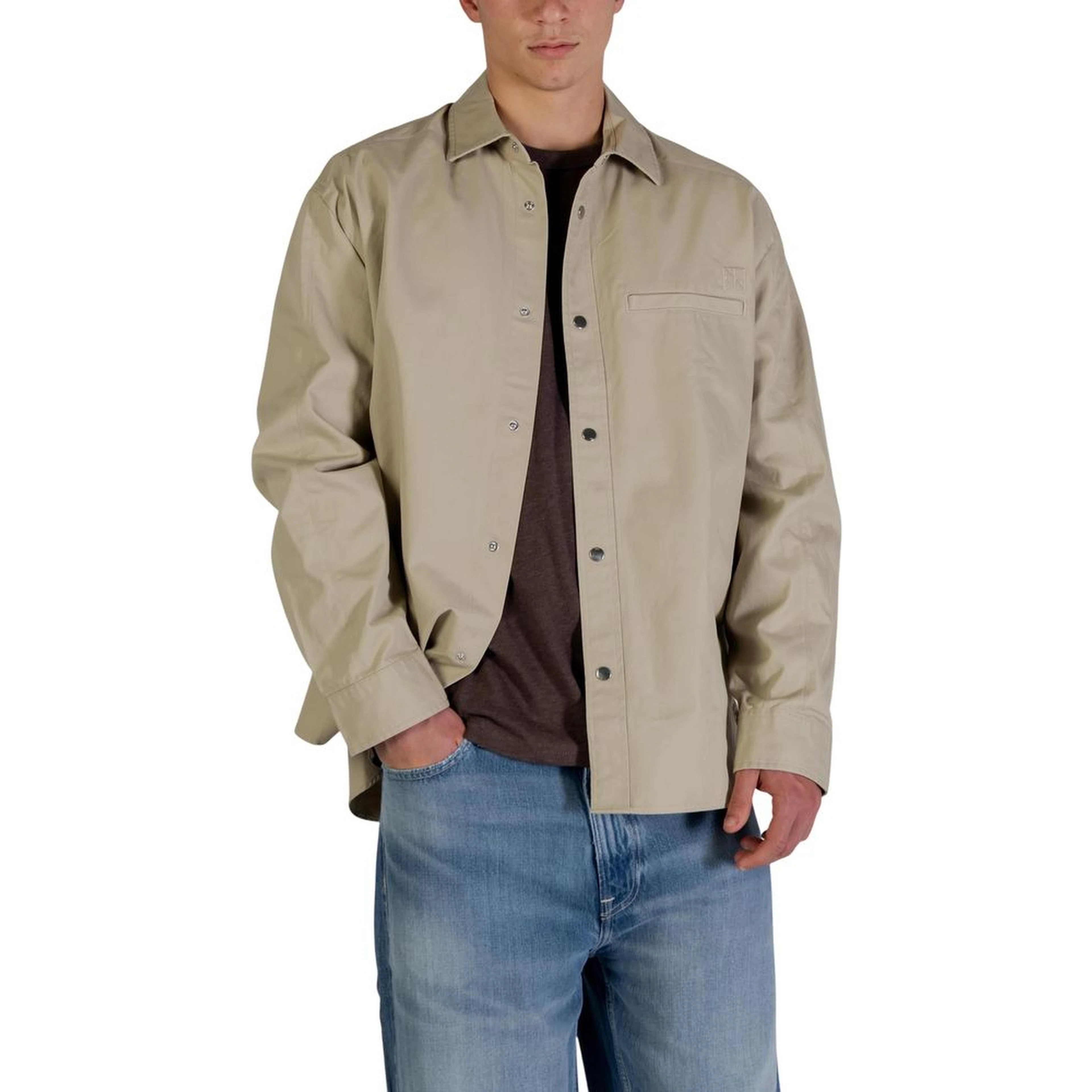 Beige Cotton Full-Length Jacket