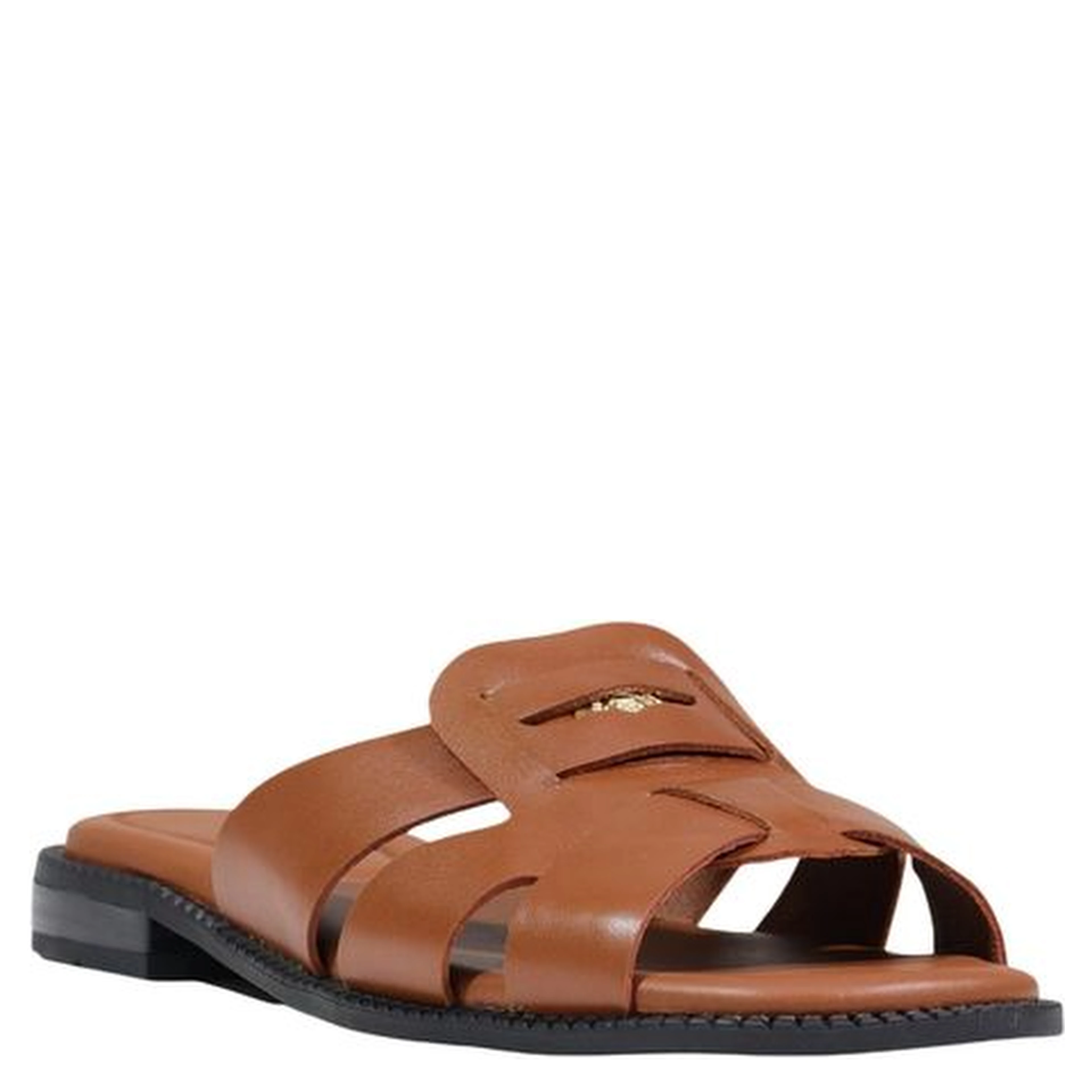Brown Leather Flat Sandals