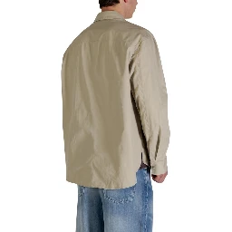 Beige Cotton Full-Length Jacket