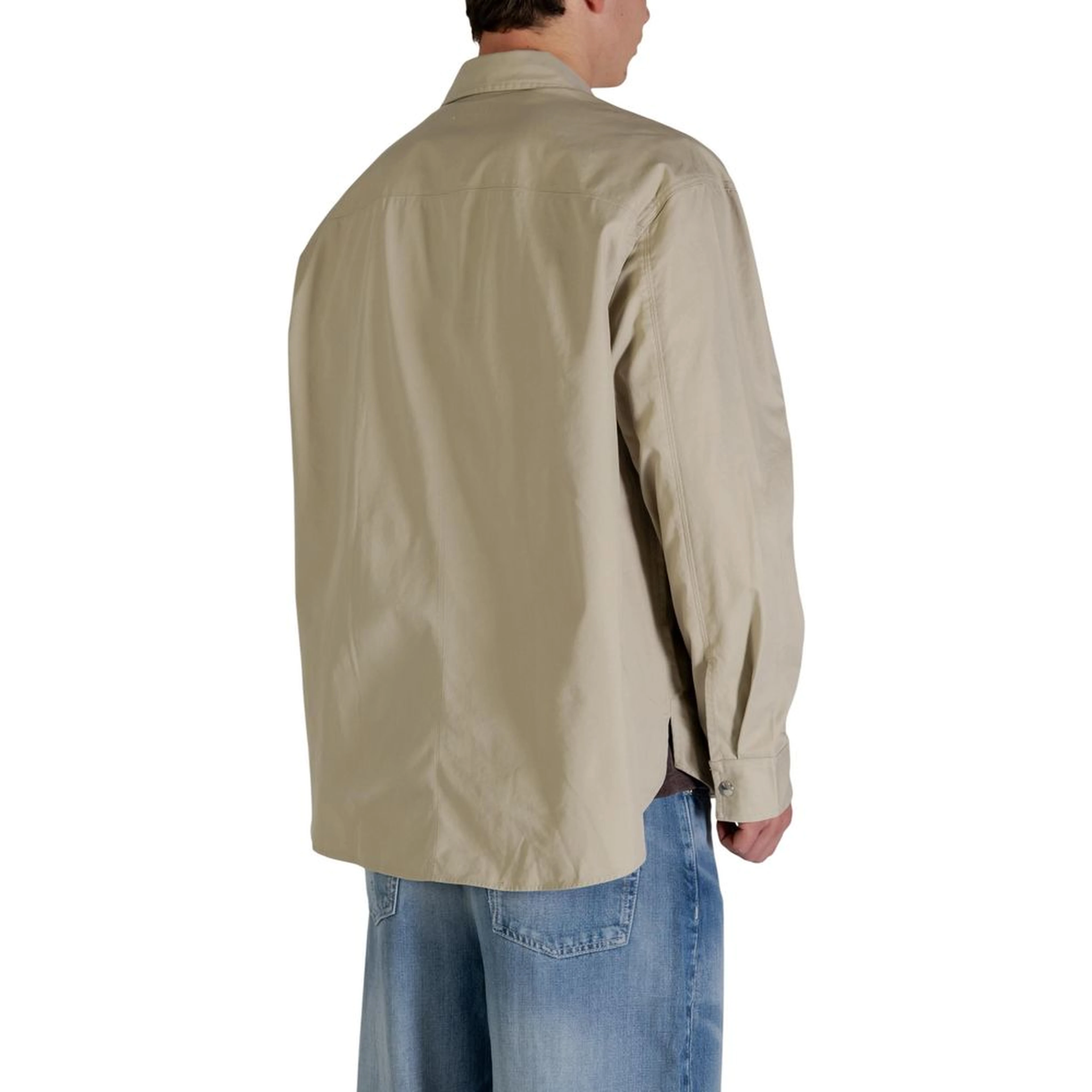 Beige Cotton Full-Length Jacket