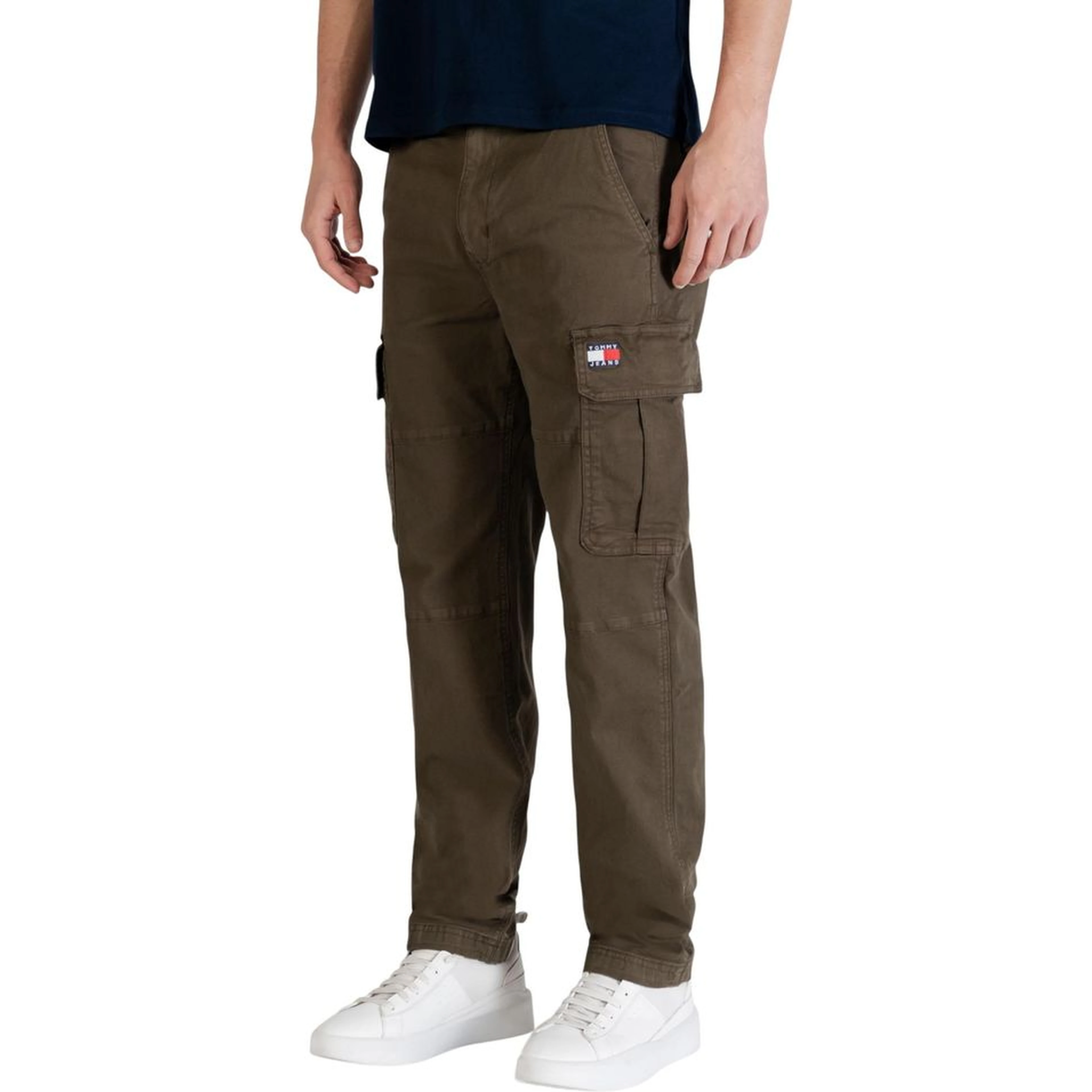 Green Recycled Cotton Cargo Pants