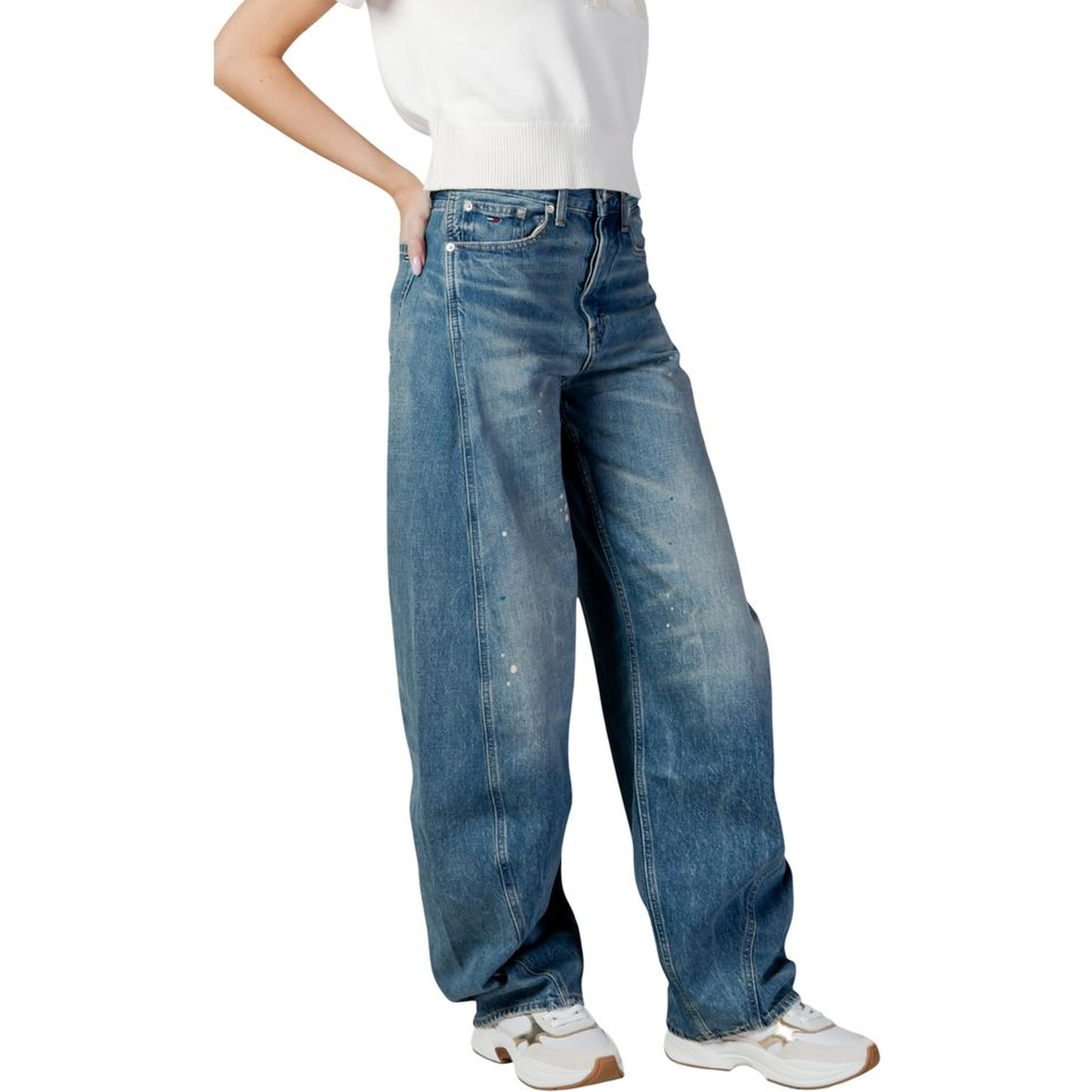 Blue Recycled Cotton Flared Jeans