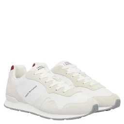 White Recycled Polyester Low Top Sneakers