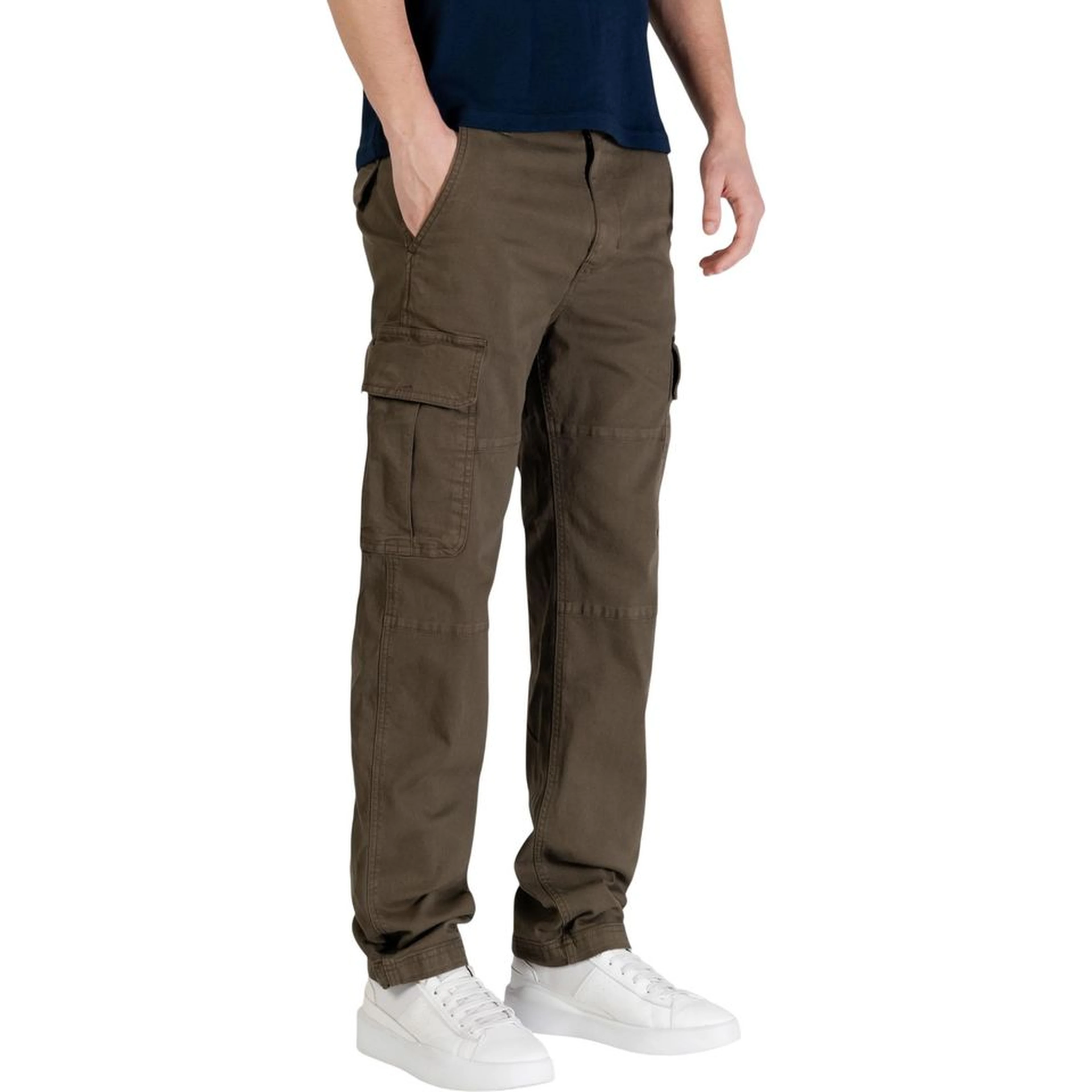 Green Recycled Cotton Cargo Pants