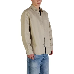 Beige Cotton Full-Length Jacket