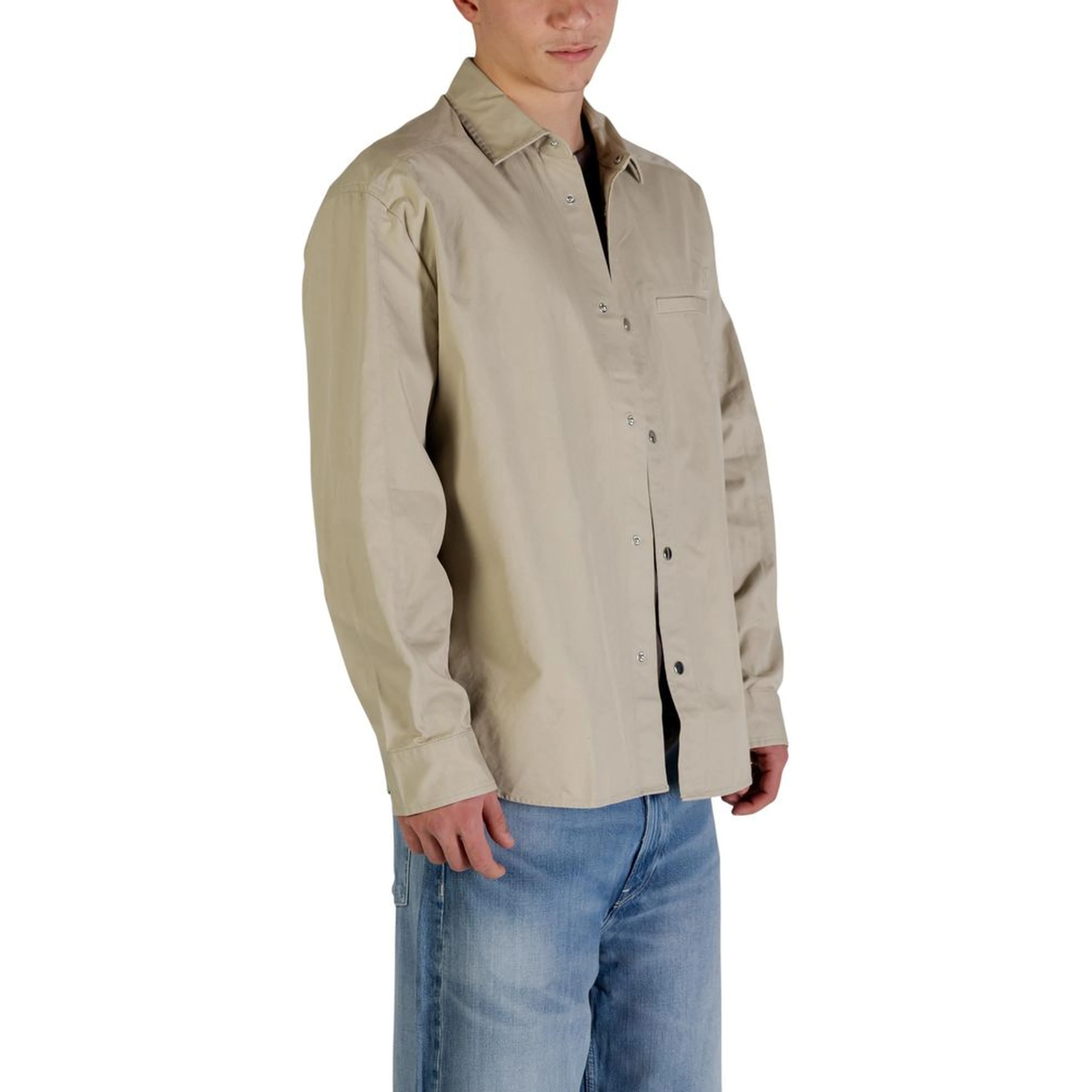 Beige Cotton Full-Length Jacket