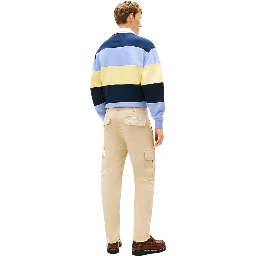 Beige Recycled Cotton Cargo Pants