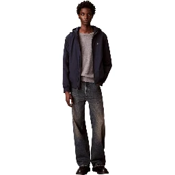 Blue Recycled Polyester Full-Length Jacket