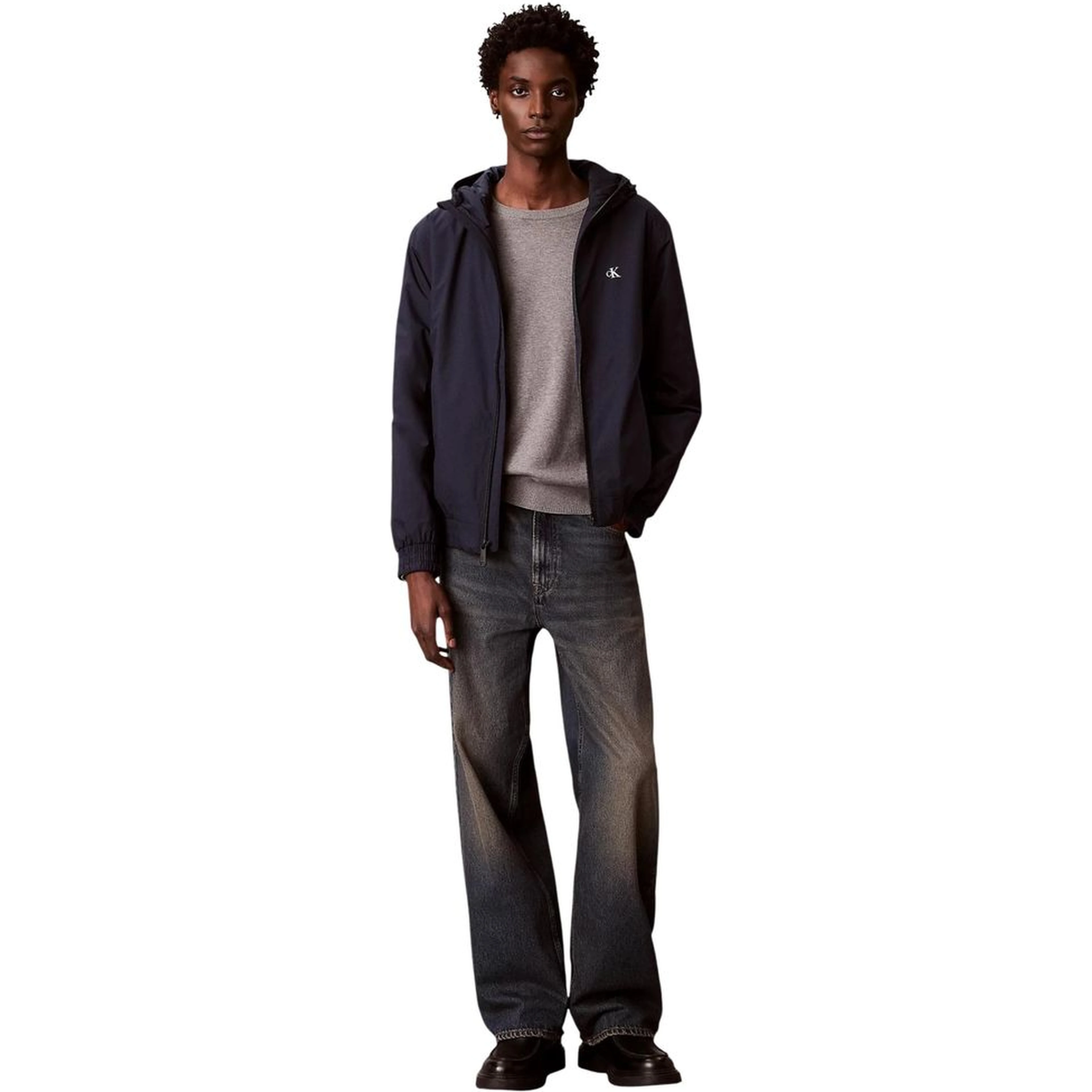 Blue Recycled Polyester Full-Length Jacket