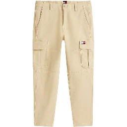 Beige Recycled Cotton Cargo Pants