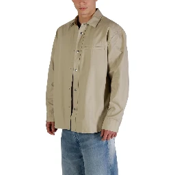 Beige Cotton Full-Length Jacket